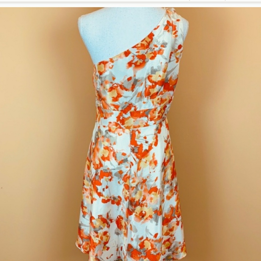Tahari One Shoulder Floral Dress SZ 6